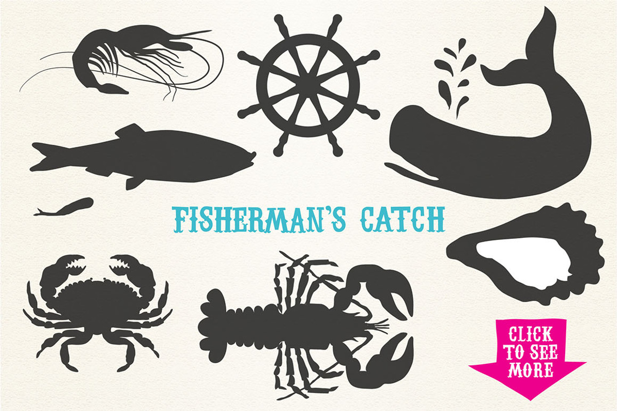Hand Drawn Seafood + Nautical Logos, a Decorative Illustration by Marmalade Moon (Photo 2 of 4)