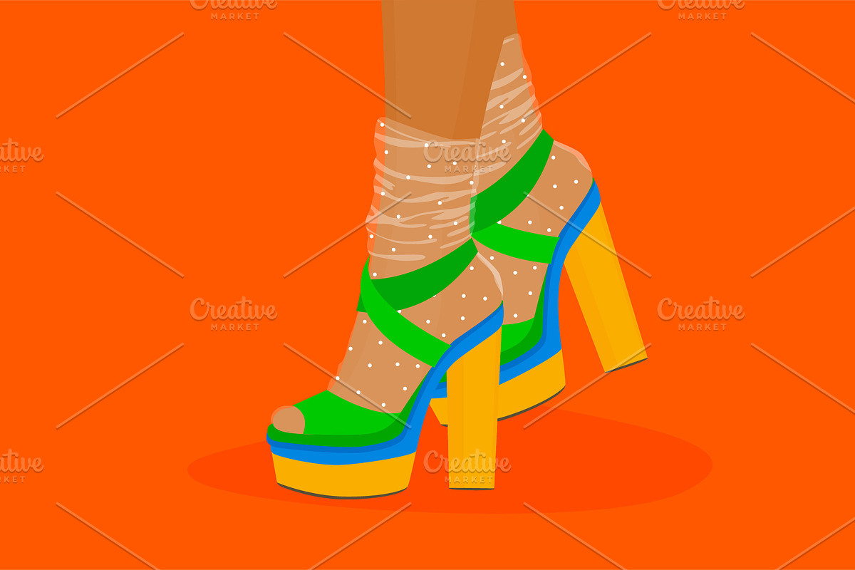 Girl Legs. Shoes and nylon socks., a Pattern Graphic by Imaginary Party