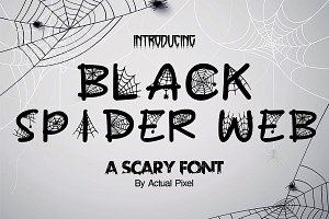 Black Spider Web, a Font by Actual Pixel