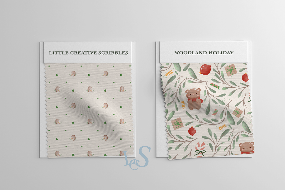 Woodland Holiday Scrapbook Patterns, a Pattern Graphic by Little Creative Scribbles (Photo 2 of 9)