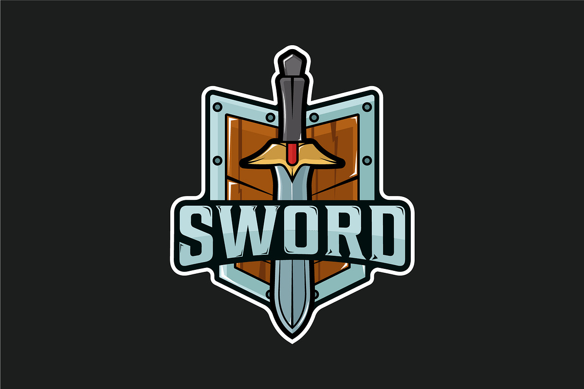 shield and sword logo vector design, a Branding & Logo Template by zyxroun shop