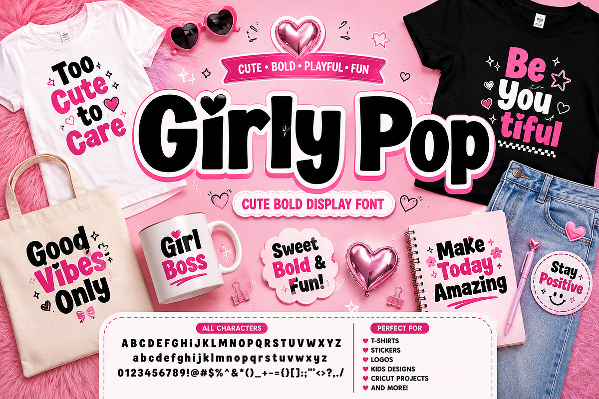 Girly Pop, a Slab Serif Font by Wow Magic (Photo 3 of 5)