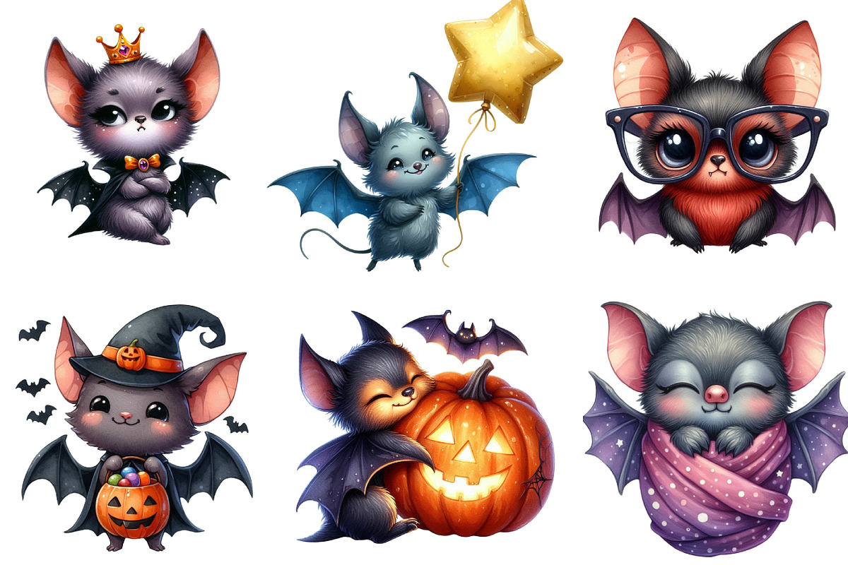 Quirky Bat Clipart, an Illustration by DreamArtGraphic (Photo 4 of 5)