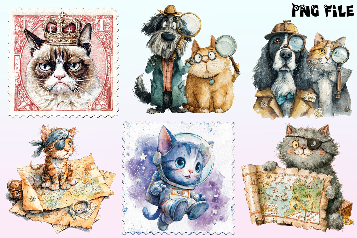 Funny Dog and Cat Clipart, a Graphic by CitraGraphics (Photo 2 of 4)