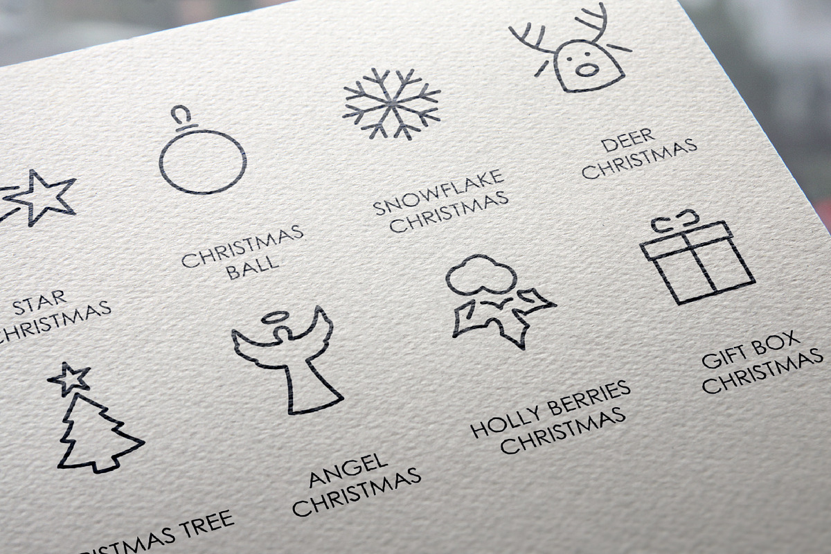 Christmas thinline icons preview 5