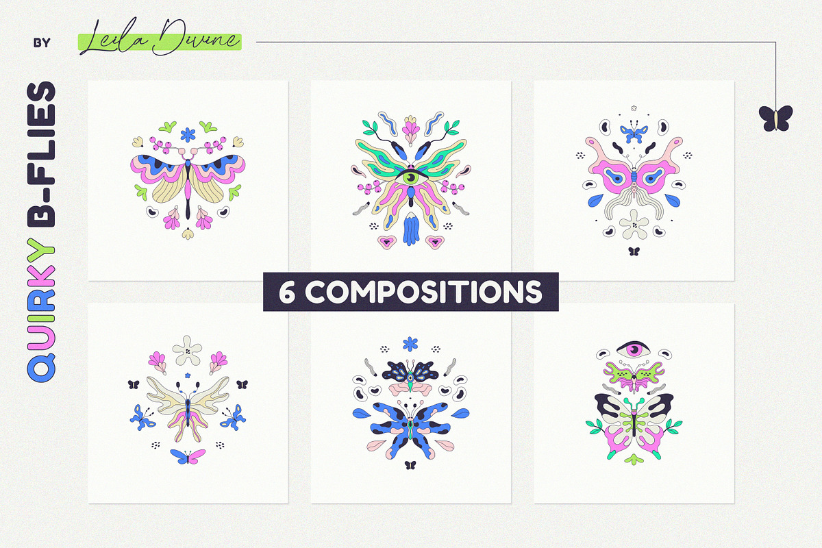 Quirky B-Flies - Clipart Collection, a Graphic by Leila Divine (Photo 11 of 13)