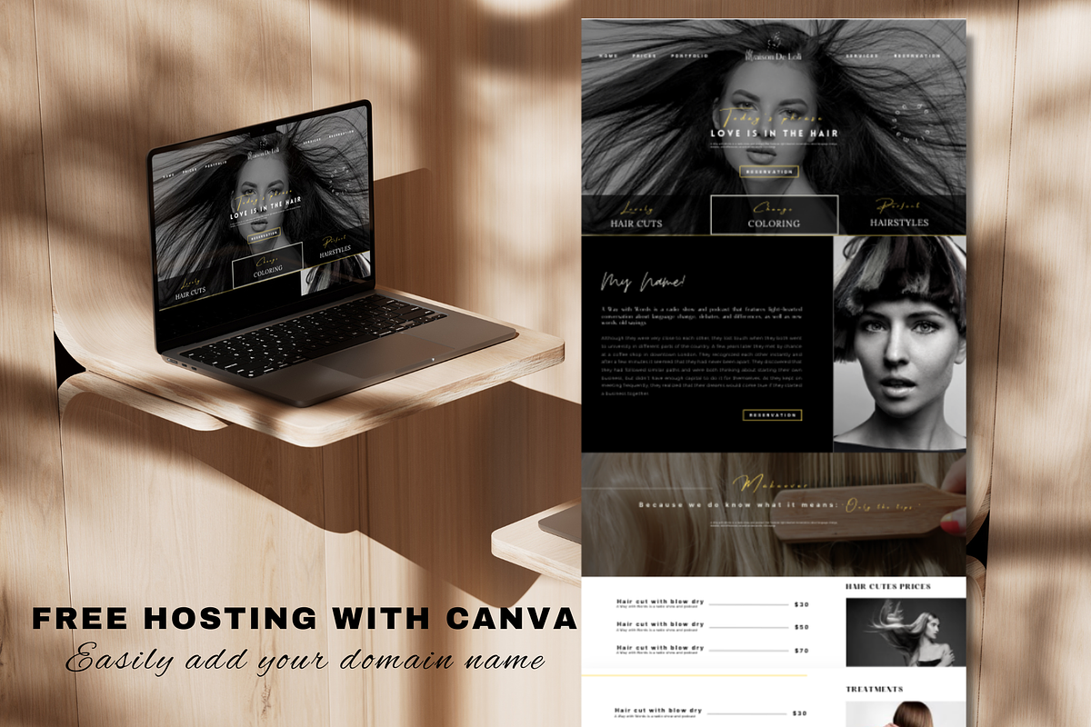 Beauty Website, Hair Website, a Websites & App Template by Prodesign (Photo 1 of 5)