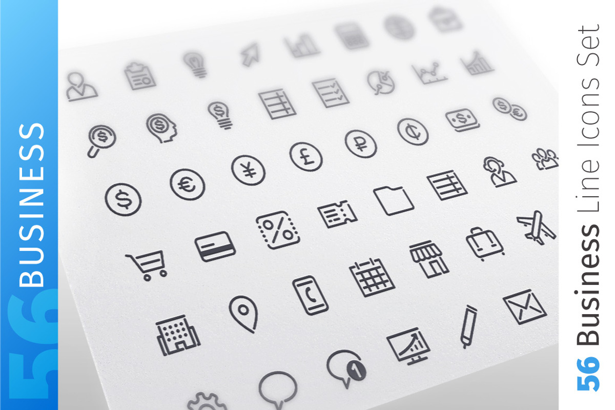 Business Line Icons Set, an Icon by Voysla's Shop (Photo 1 of 4)