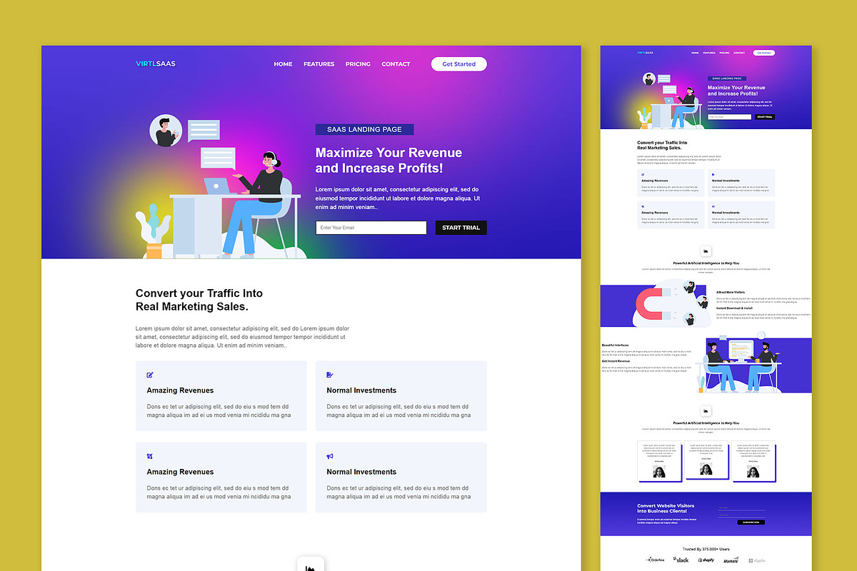 Virtual Saas Landing Page, a Landing Page Template by K_Srinivas
