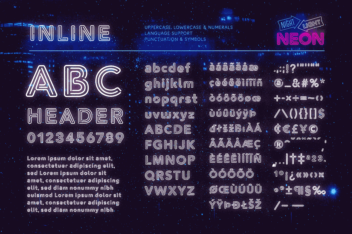 Retro Neon Font Collection, a Sans Serif Font by Wingsart Studio (Photo 4 of 24)