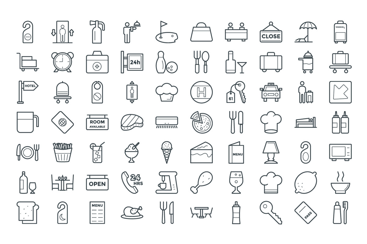 125+ Hotel and Restaurant Icons, an Outline Icon by Vectors Market (Photo 3 of 3)