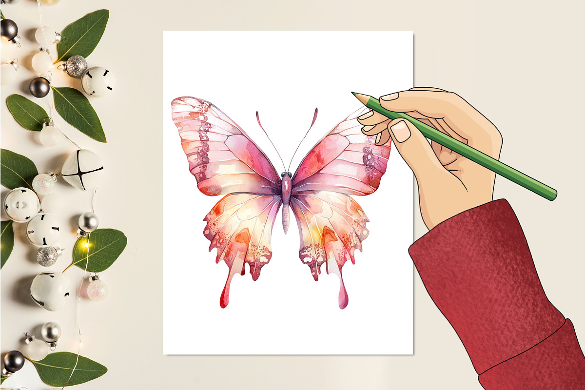 Soft Girly Butterfly Clipart, an Illustration by RobertsArt (Photo 7 of 7)