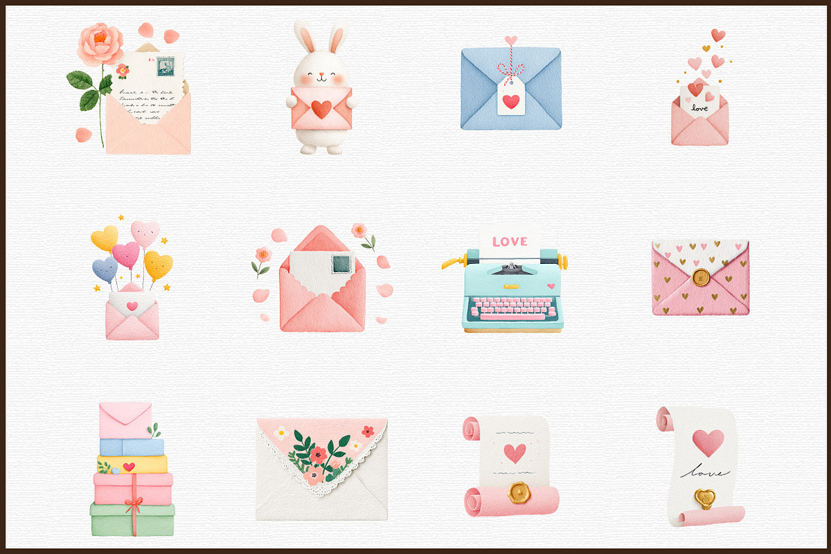 Valentine's Day Love Letter Clipart, an Illustration by Sublimation Artist (Photo 3 of 6)