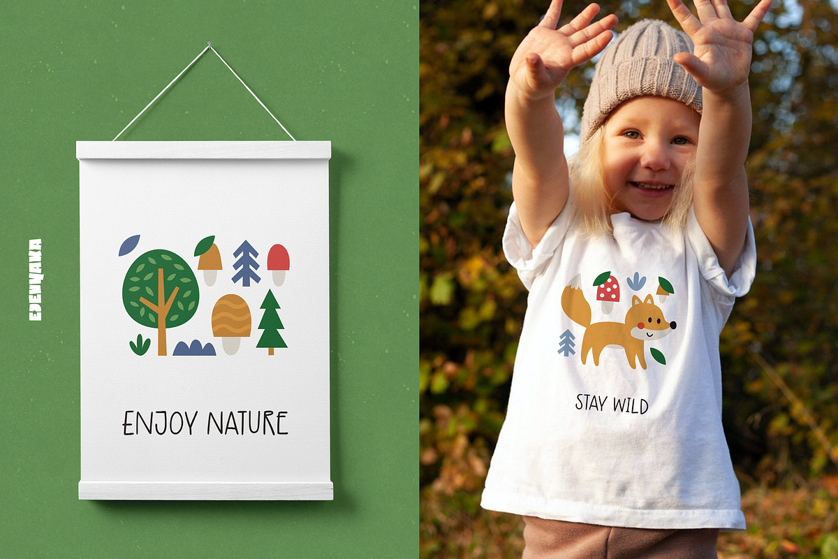 Woodland Animals Clipart & Patterns, an Animal Illustration by Ejevyaka (Photo 8 of 8)