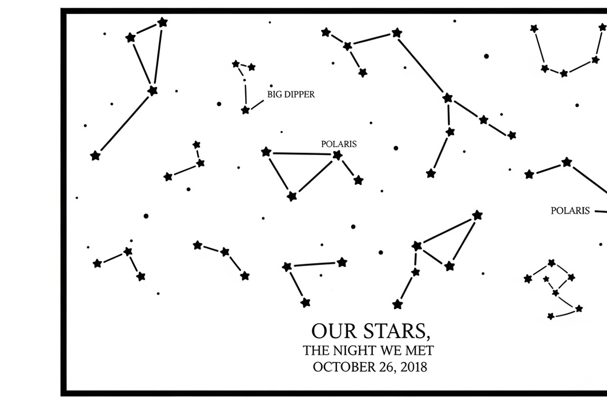 Elegant custom star map wall panel, an Illustration by Amazin_art (Photo 9 of 36)