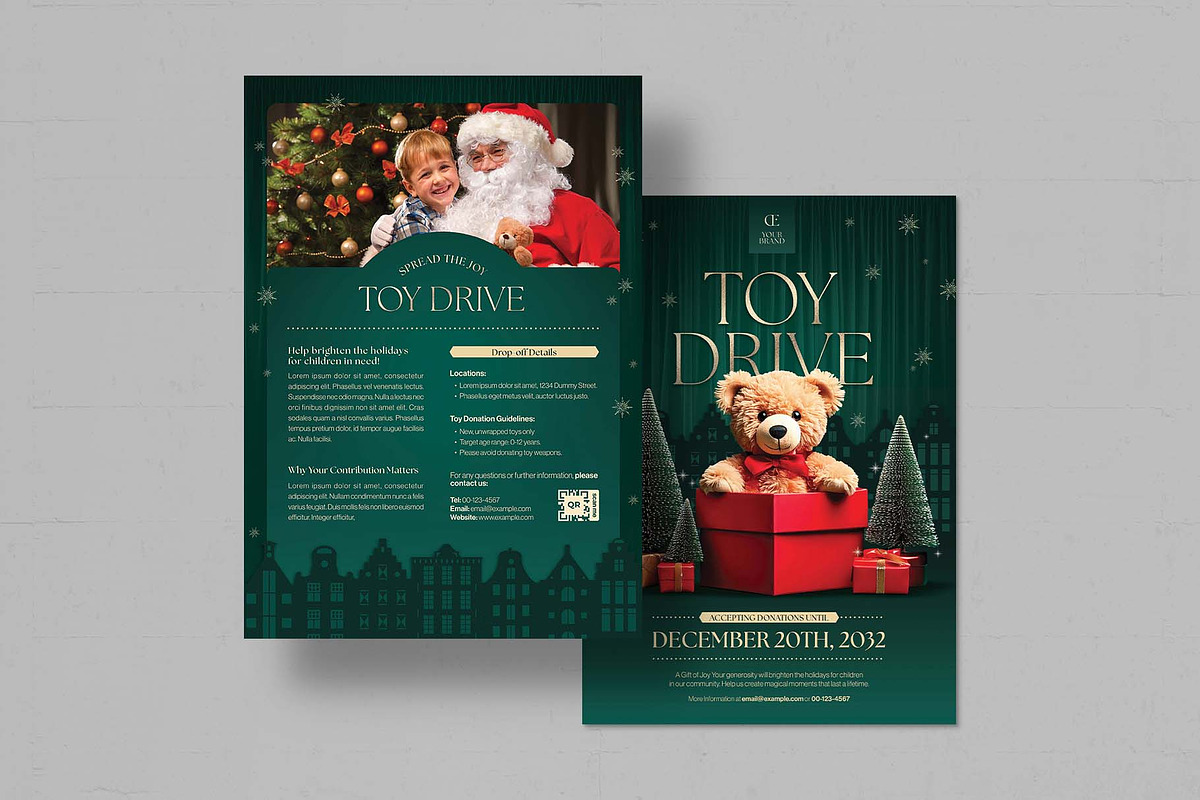 Christmas Toy Drive Flyer Template, a Flyer Template by BrandPacks (Photo 4 of 5)