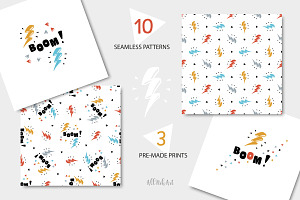 Boom! Thunderbolt Patterns & Prints