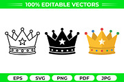Royal Crown Vector Trio Pack, an Object Graphic by Artonix (Thumbnail 1 of 3)