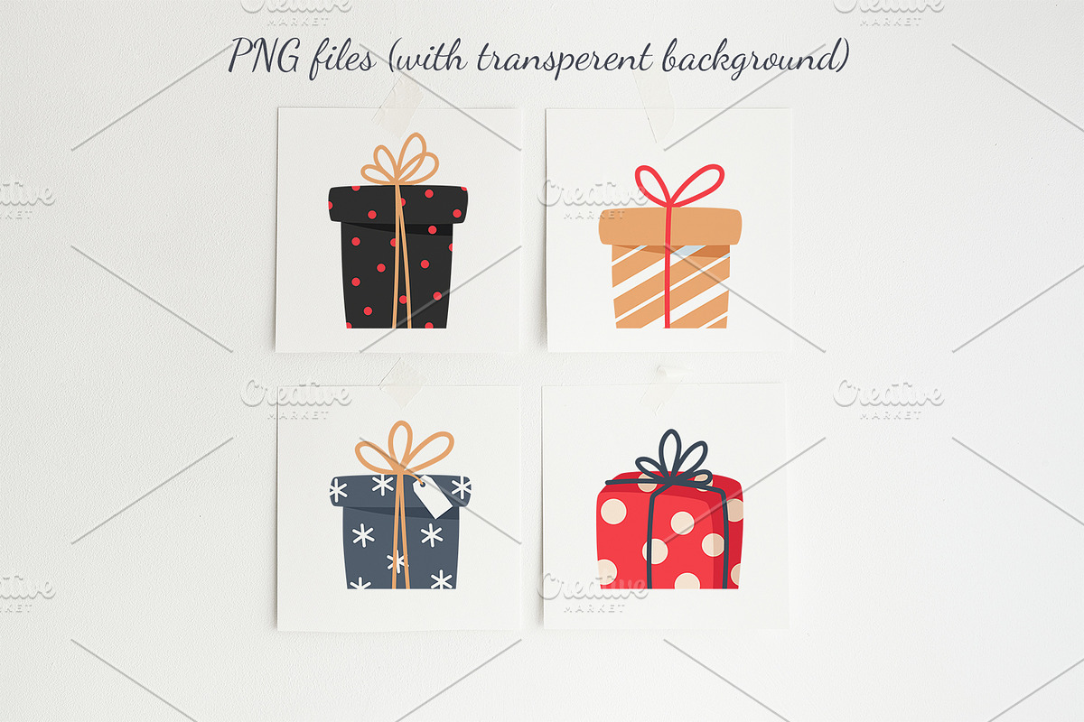 Set of Christmas gift boxes, an Object Illustration by YuskinKot (Photo 5 of 5)