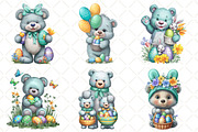 Whimsical Easter Teddy Bear Clipart, an Illustration by Black Bird Studio (Thumbnail 4 of 5)