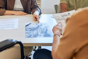 Collaborative planning meeting around table, a Photo by DanFLCreativo