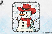 Cowboy Snowman Christmas Glitter Png, an Illustration by Libby Wishes (Thumbnail 1 of 9)