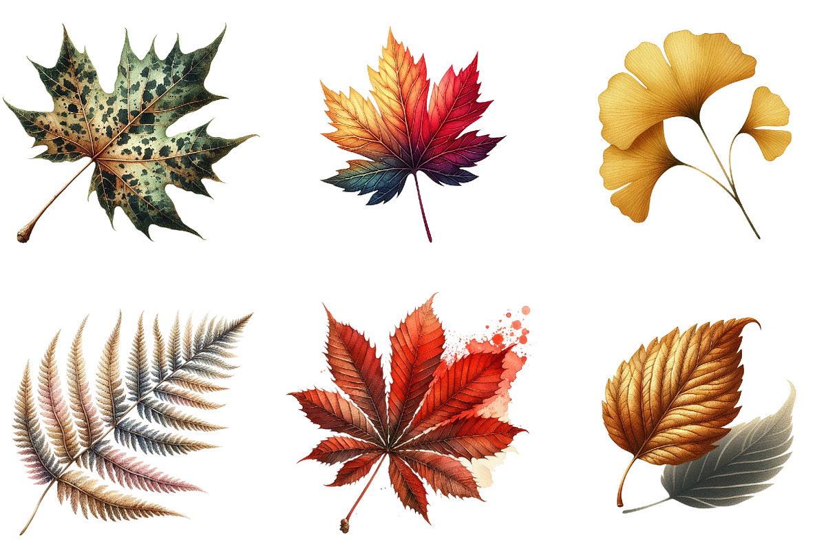 Watercolor Autumn Leaf Clipart, an Illustration by DreamArtGraphic (Photo 3 of 6)