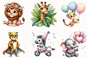 Watercolor Safari Animal Clipart, an Illustration by OK Design (Thumbnail 4 of 5)