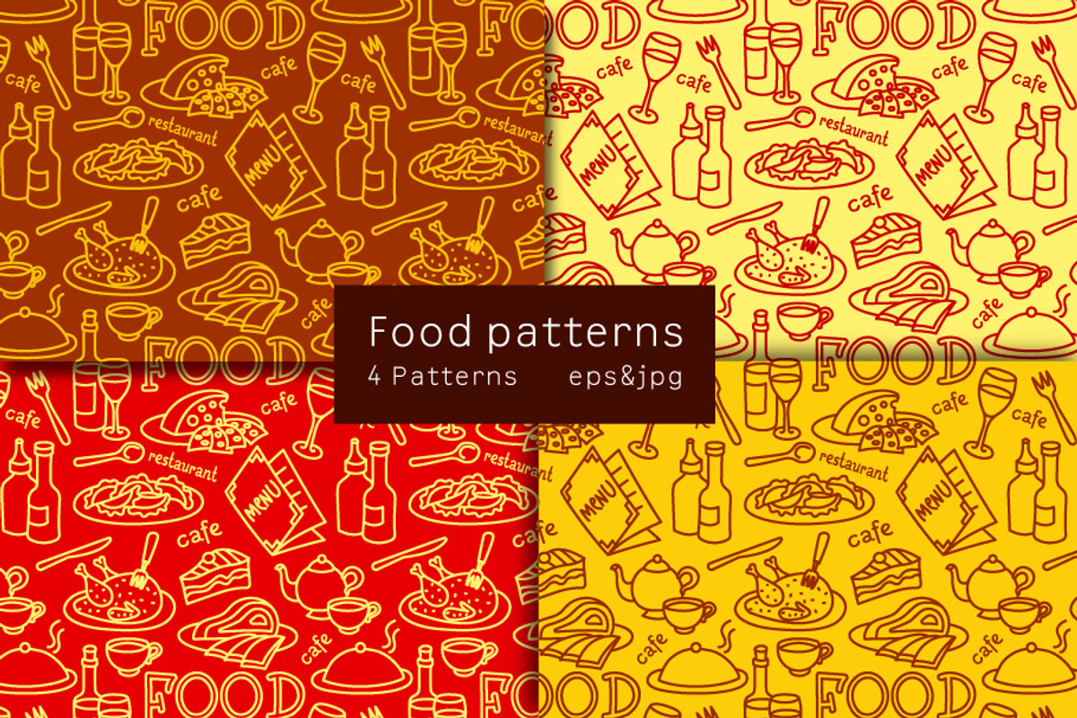Food seamless patterns, a Pattern Graphic by Oleg Tokarev Art (Photo 1 of 5)