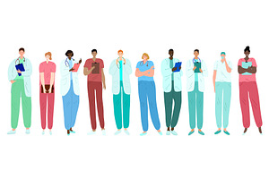 Doctors, medical workers, medics and, a Healthcare Illustration by undrey