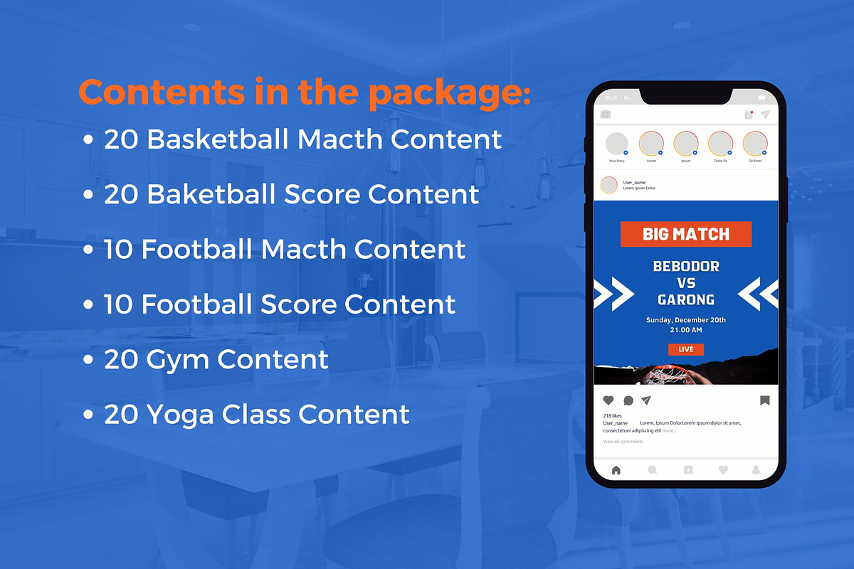 Sports Content Instagram Posts, a Social Media Template by emcrea (Photo 3 of 9)