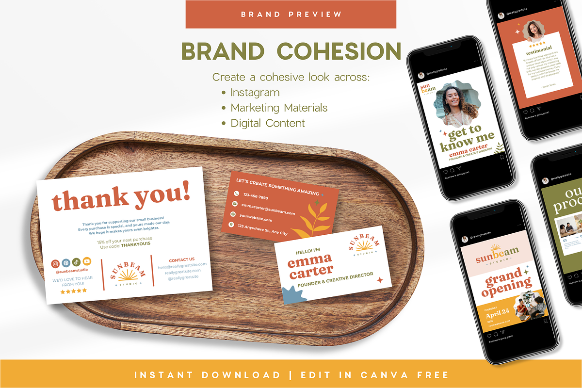 Colorful Retro Brand Kit | Canva, a Branding & Logo Template by BrandhavenStudio (Photo 3 of 10)