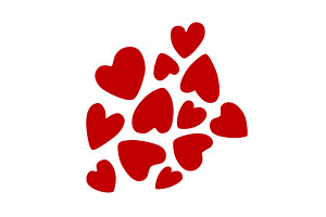 Cloud of red Valentine hearts on, an Object Illustration by Toltemara