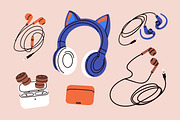 Music devices: headphones, earphones, a Technology Illustration by Good Studio (Thumbnail 2 of 3)