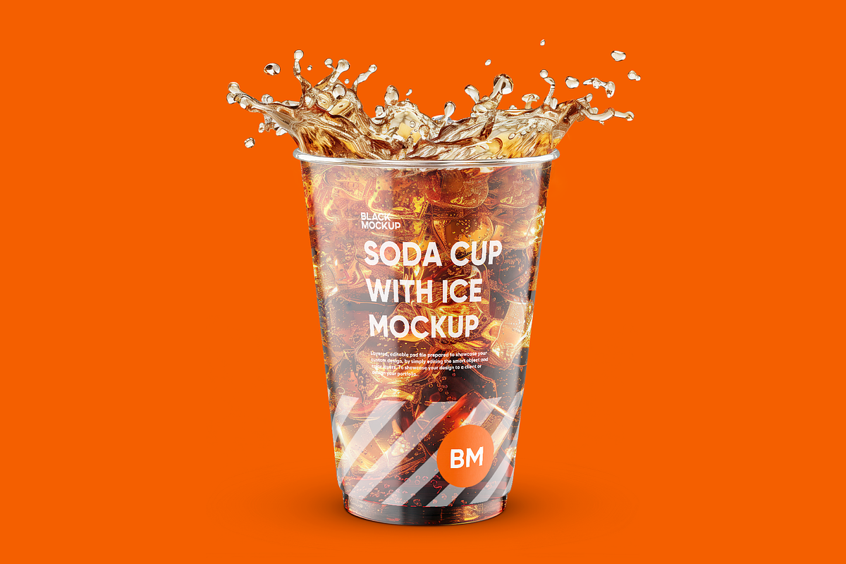 Soda Cup 450ml With Ice Mockup, a Cups & Container Mockup by BlackMockup (Photo 6 of 10)