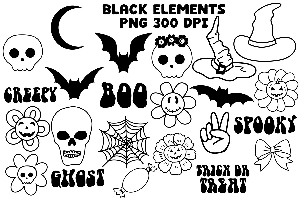 Halloween Clipart Set Retro Groovy, an Object Graphic by Brush Lab (Photo 7 of 8)