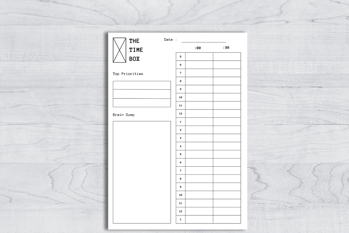 Time box Printable template, a Stationery Template by Simple Projects (Photo 1 of 2)