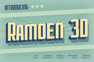 Ramoen 3D, a Sans Serif Font by Craft Supply Co.
