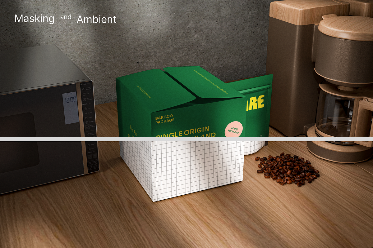 Cardboard and Pouch Mockup, a Cups & Container Mockup by Fourshape (Photo 3 of 6)