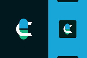 Letter c capsule tablet modern logo