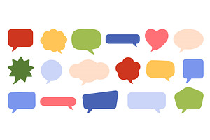 Colorful Flat Speech Bubble Vector, an Illustration by Flashvector