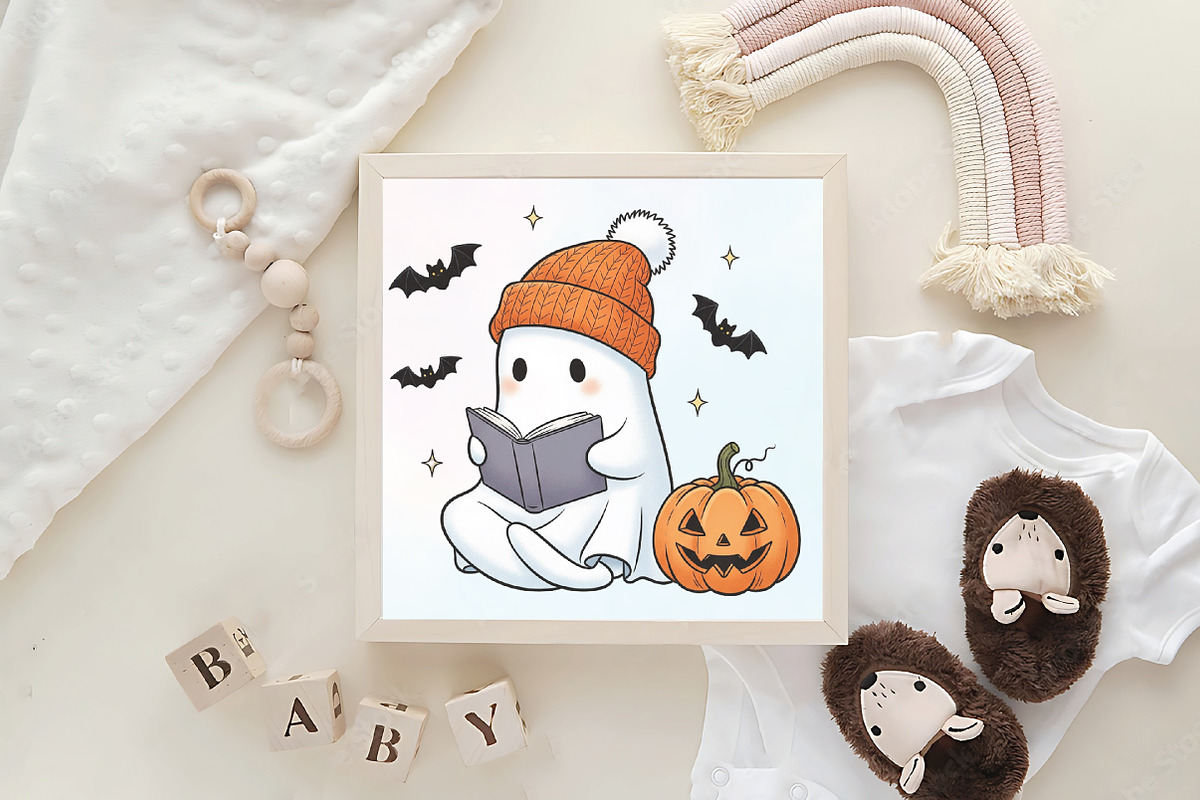 Cute Ghost Halloween PNG, an Illustration by CraftArtStudio (Photo 4 of 4)