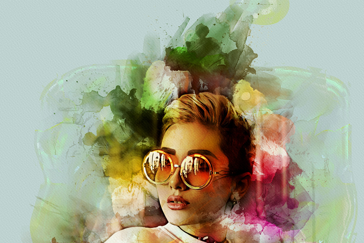 Watercolor Portrait Art, an Action Add-On by MRI STUDIO (Photo 3 of 15)