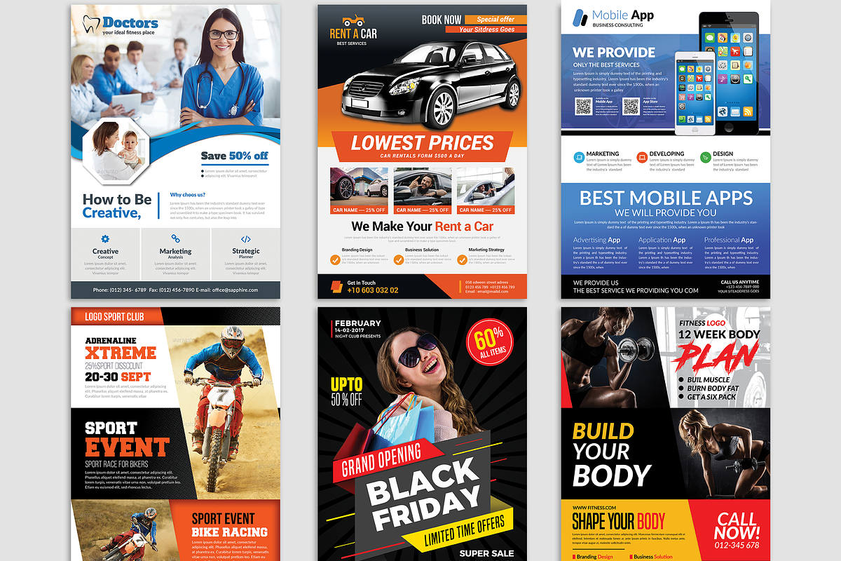 New-150 Multipurpose Flyers Bundle, a Flyer Template by AfzaalGraphics (Photo 35 of 35)