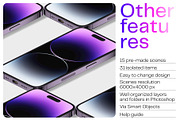iPhone 14 pro mockups v2, an iPhone Mockup by Creatoom (Thumbnail 7 of 12)