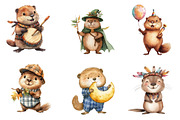Cute Beaver Clip Art, Woodland Anima, an Illustration by CreationArt (Thumbnail 3 of 5)