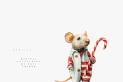 Christmas Mouse Clipart Set, a Decorative Illustration by Pati Paints (Thumbnail 8 of 11)