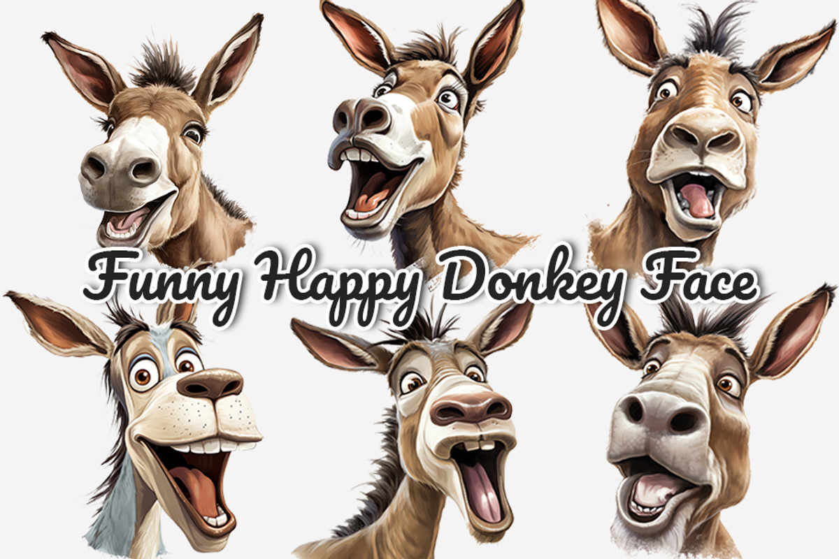 Funny Happy Donkey Face, an Illustration by Gemstone (Photo 1 of 4)