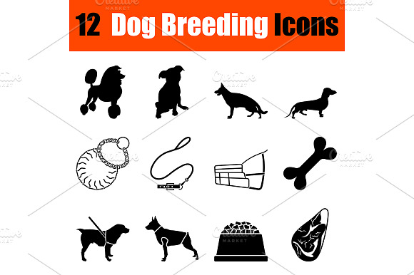 Set Of Dog Breeding Icons