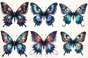 Watercolor Gothic Butterfly Clipart, an Illustration by DreamCafeArt (Thumbnail 3 of 7)
